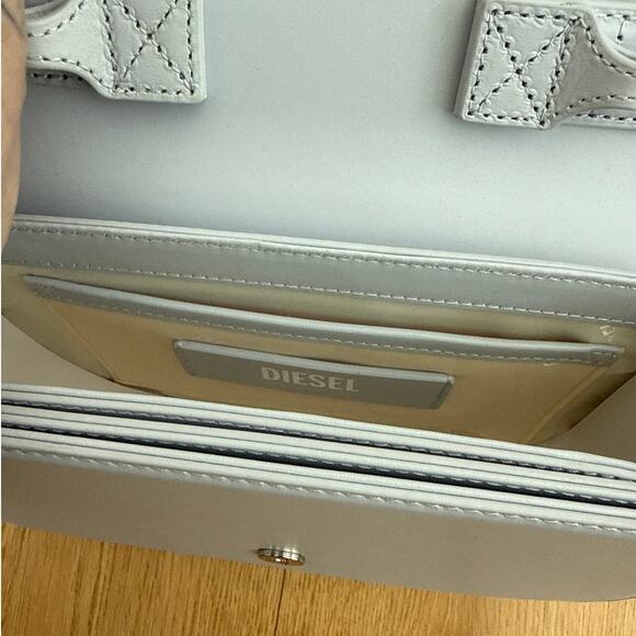 Diesel Leather Bag 1DR Size Regular Gray White - Picture 4 of 8